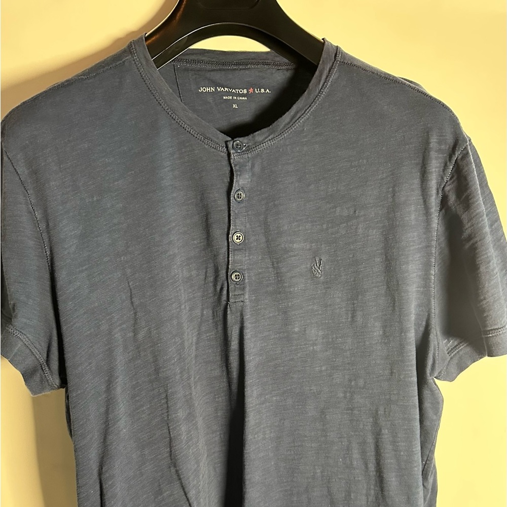 John Varvatos Blue Henley TShirt